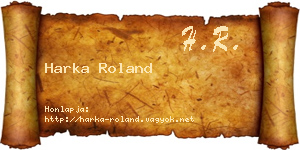 Harka Roland névjegykártya